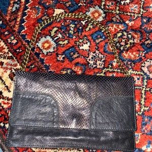 Theory leather clutch